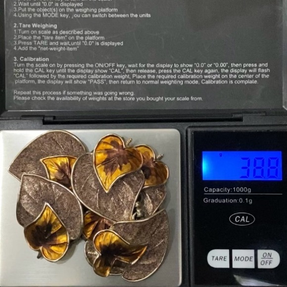 Vintage Unsigned Tectured Gold-tone Maple Leaf Link Bracelet 38.8g - Picture 10 of 13